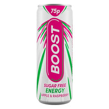 Load image into Gallery viewer, Boost Sugar Free Apple & Raspberry Energy Drink 250ml x 24