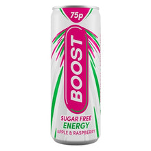 Load image into Gallery viewer, Boost Sugar Free Apple &amp; Raspberry Energy Drink 250ml x 24
