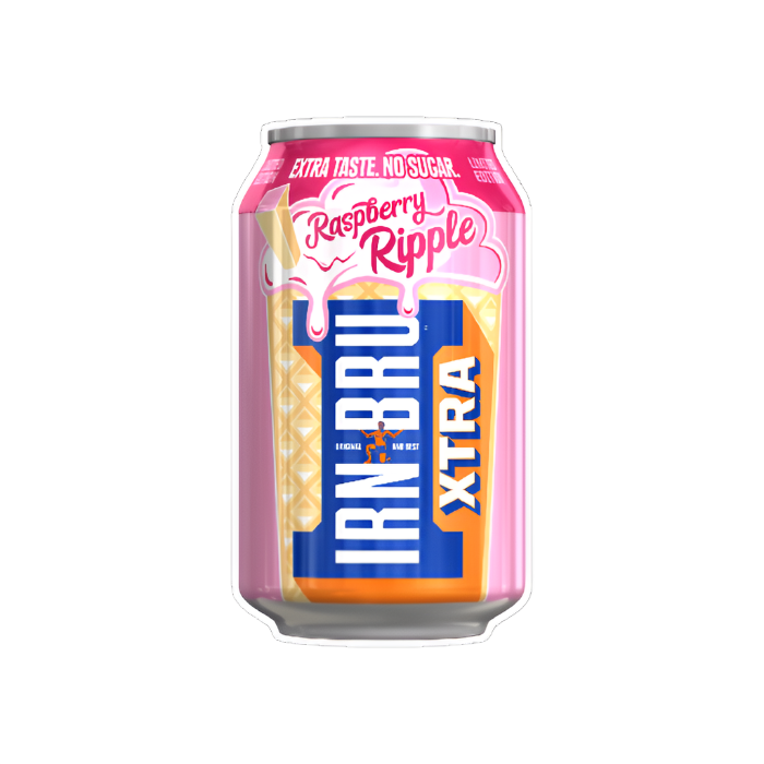 IRN-BRU XTRA Limited Edition Raspberry Ripple 330ml can - Fame Drinks