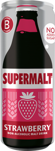 Supermalt Strawberry No Added Sugar drink 330ml can - Fame drinks