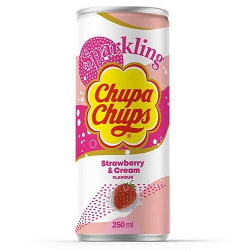 Chupa Chups Sparkling Strawberry & Cream 250ml (1x24) - Fame Drinks