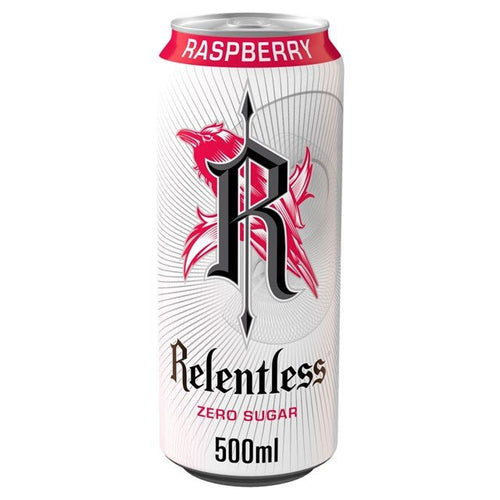Relentless Raspberry Zero Sugar Energy Drink 500ml (1 x 12) - Fame Drinks