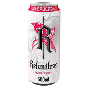 Relentless Raspberry Zero Sugar Energy Drink 500ml (1 x 12) - Fame Drinks